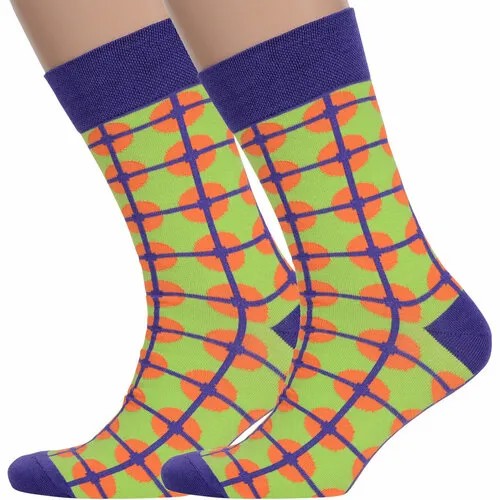 Носки MoscowSocksClub, 2 пары, размер 25, зеленый