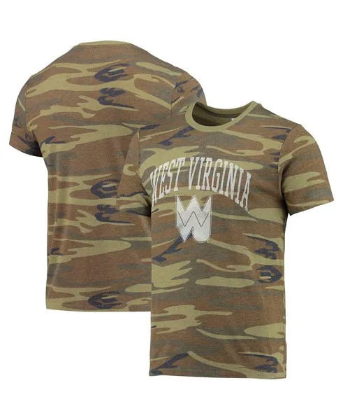 Мужская камуфляжная футболка west virginia mountaineers arch logo tri-blend Alternative Apparel