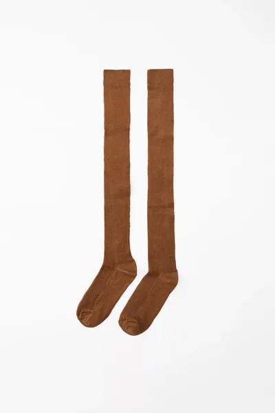 Высокие носки Zara by Carlyne Cerf Cotton Blend, светло-коричневый