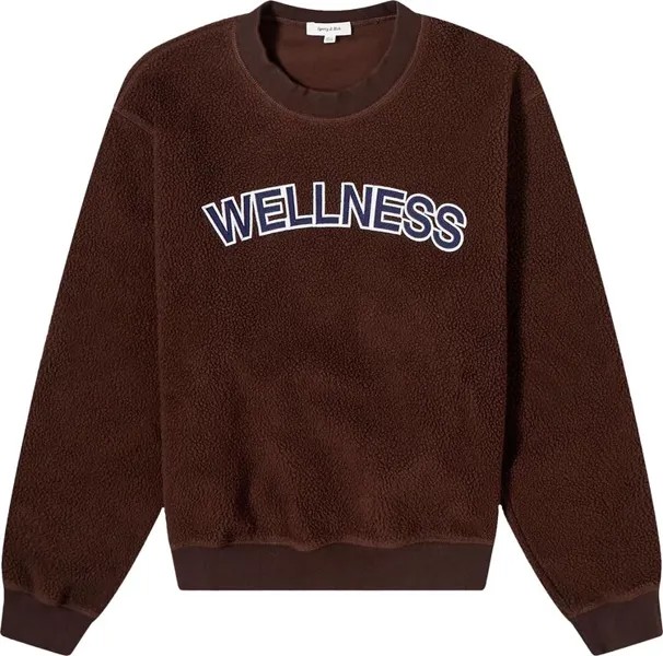 Толстовка Sporty & Rich Sherpa Fleece Cropped Crewneck 'Chocolate', коричневый