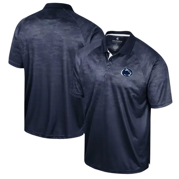 Мужская рубашка-поло реглан темно-синего цвета Penn State Nittany Lions Honeycomb Colosseum