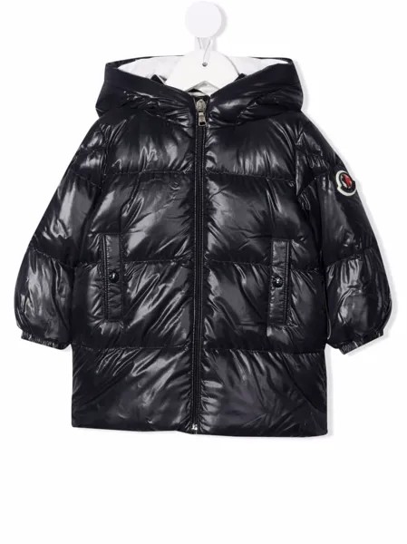Moncler Enfant пуховик с вышитым логотипом
