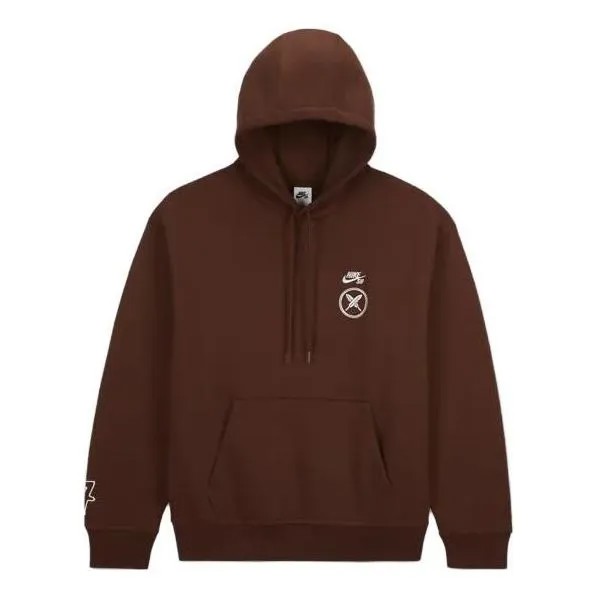 Толстовка Nike SB x Yuto Skateboard Fleece Pullover 'Brown', коричневый