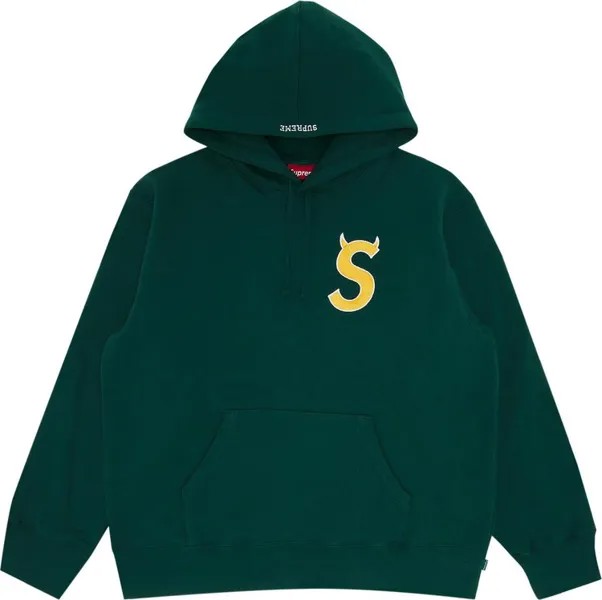 Толстовка Supreme S Logo Hooded Sweatshirt 'Dark Green', зеленый