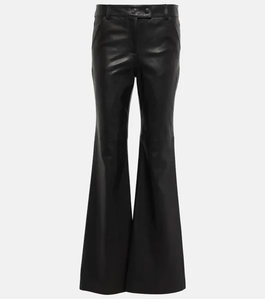 Кожаные расклешенные брюки Sleek Statement Dorothee Schumacher, черный