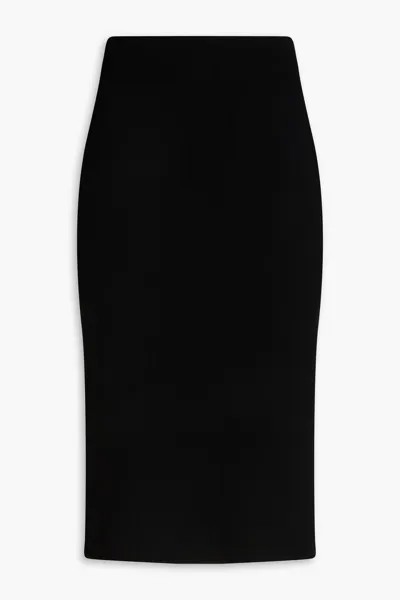 Кашемировая юбка медового цвета в рубчик Arch4, черный