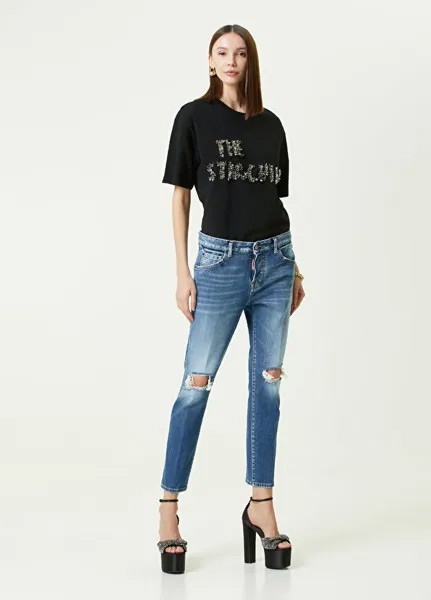 Синие укороченные джинсовые брюки cool girl Dsquared2