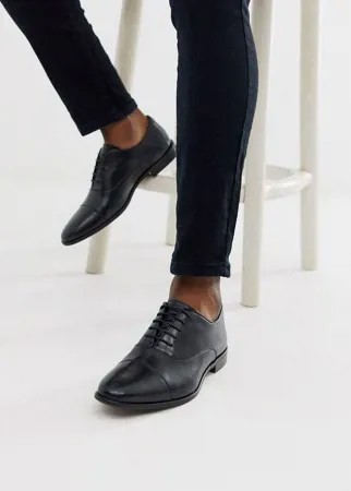 Кожаные оксфордские туфли черного цвета Walk London-Черный