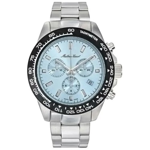 Наручные часы Mathey-Tissot Mathy Швейцарские H9010CHABU с хронографом, серебряный