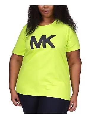 MICHAEL KORS Женская зеленая футболка с круглым вырезом и короткими рукавами с логотипом Plus 2X