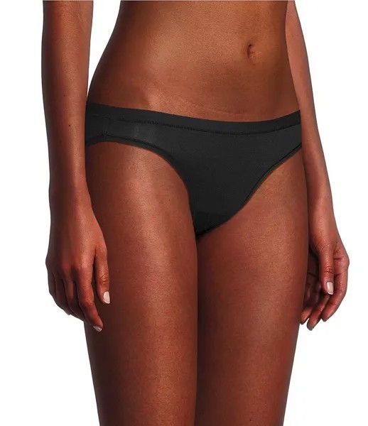 DKNY Мягкие эластичные трусики бикини в рубчик из модала, черный