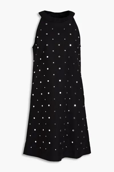 Платье из смесового хлопка с заклепками Boutique Moschino, черный