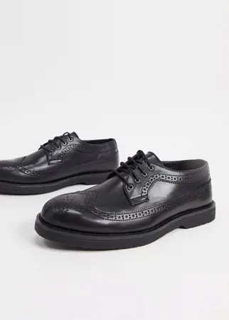 Черные броги на массивной подошве Topman-Черный