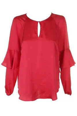 Rachel Rachel Roy Розовая блузка с рюшами и вырезом на рукавах Paradise, размер XL