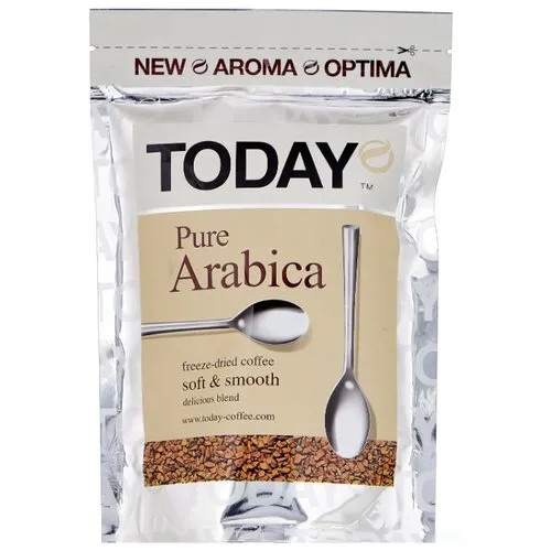 Кофе растворимый Today Pure Arabica сублимированный, пакет, 75 г