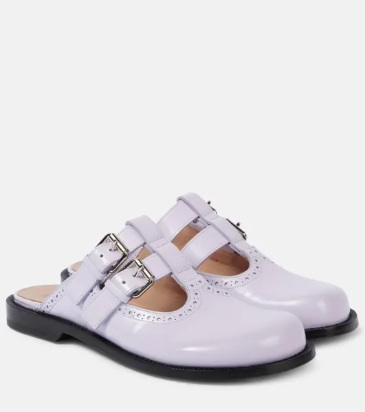 Мюли из полированной кожи Campo Loewe, цвет lilac