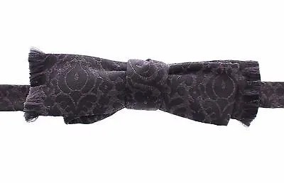 DOLCE - GABBANA Мужской серый, черный шерстяной шелковый брендовый галстук-бабочка в стиле барокко с узором пейсли Рекомендуемая розничная цена 280 долларов США