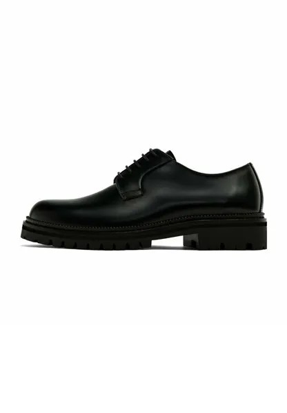 Деловые туфли на шнуровке Massimo Dutti, цвет black denim