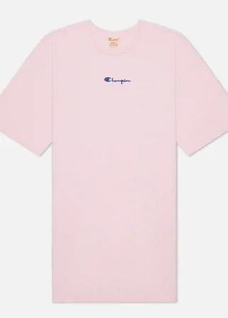Женское платье Champion Reverse Weave Small Script Logo Midi, цвет розовый, размер S