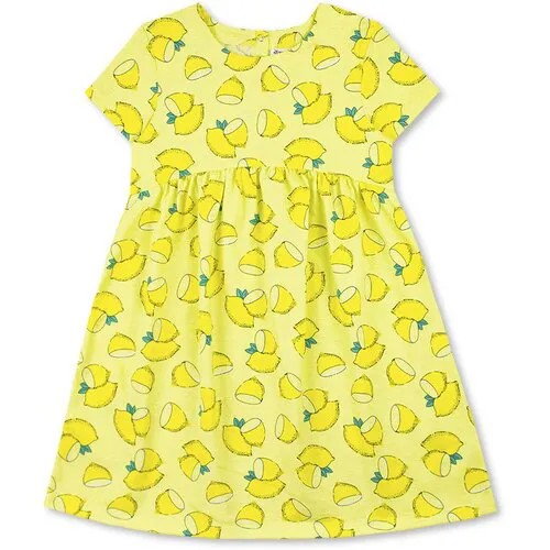 Платье YOULALA, хлопок, фруктовый принт, размер 104-110(60), желтый