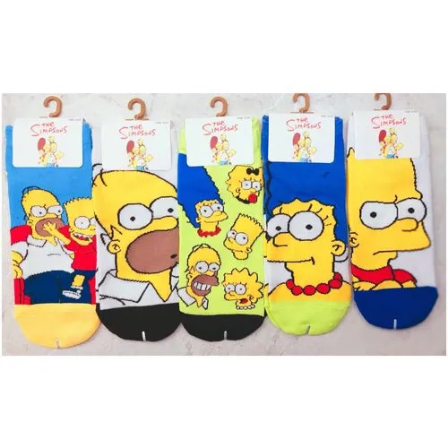 Носки Симпсон комплект из 5 пар/The Simpsons/Размер One SIZE (36-41 разм.)