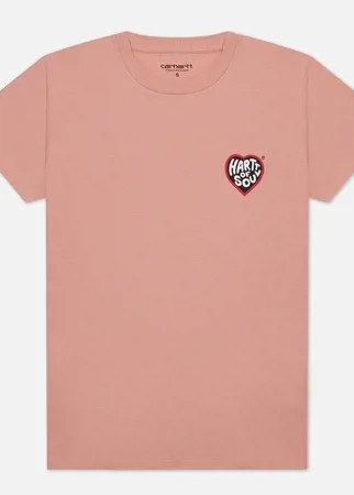 Женская футболка Carhartt WIP W S/S Hartt Of Soul, цвет розовый, размер S