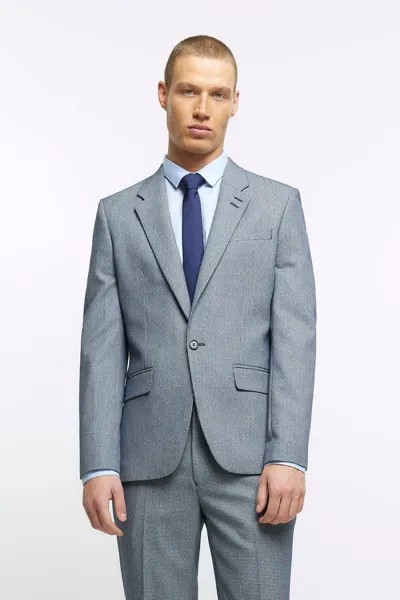 Костюм в ломаную клетку: пиджак River Island, синий