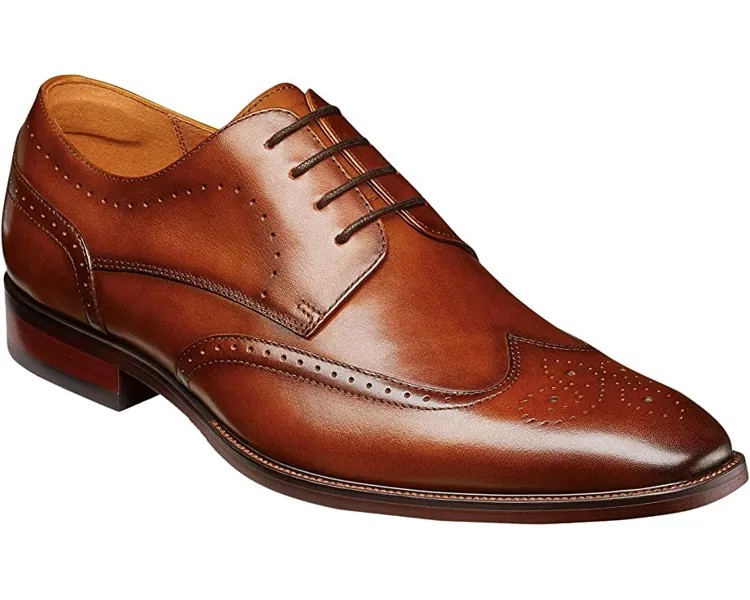 Оксфорды Sorrento Wing Tip Oxford Florsheim, коньяк гладкий