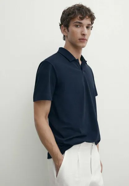 Поло Short Sleeve Massimo Dutti, синий