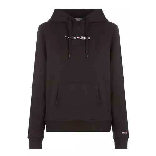 Худи TOMMY HILFIGER, средней длины, капюшон, карманы, размер M, черный
