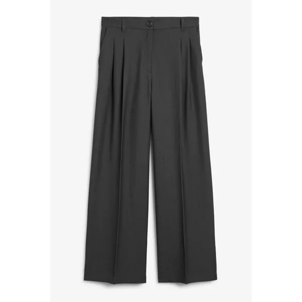 Брюки Monki High Waist Wide Leg, темно-серый