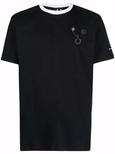 Raf Simons X Fred Perry футболка с декоративной булавкой