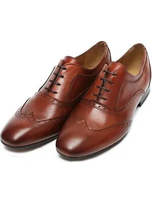 HUDSON Мужские коричневые кожаные оксфорды на блочном каблуке Francis Wingtip Toe 46