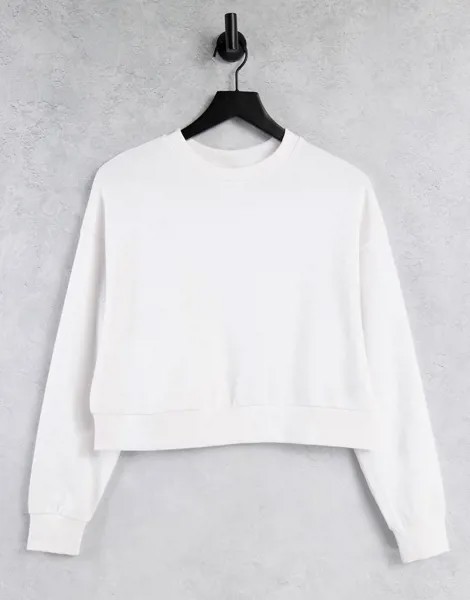 Белый укороченный свитшот ASOS DESIGN
