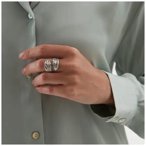 Кольцо MIE серебро, 925 проба, родирование, фианит, белый, серебряный