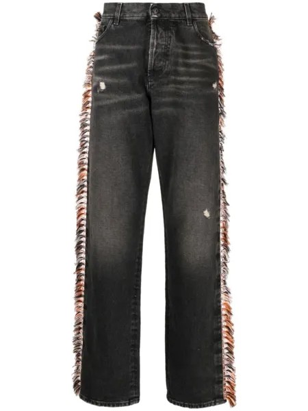 Marcelo Burlon County of Milan прямые джинсы с бахромой, черный