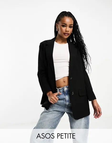Черный узкий пиджак для мальчика ASOS DESIGN Petite Mix & Match
