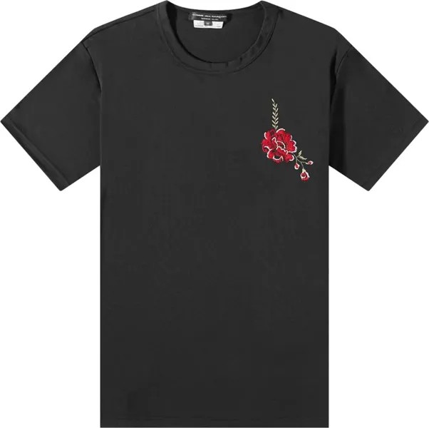 Футболка Comme des Garçons Homme Plus Jersey Embroidery Pattern D T-Shirt 'Black', черный