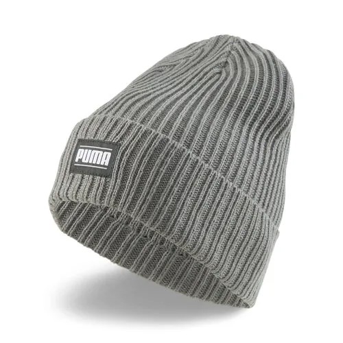 Шапка PUMA Ribbed Classic Cuff Beanie, размер adult/one size, серый