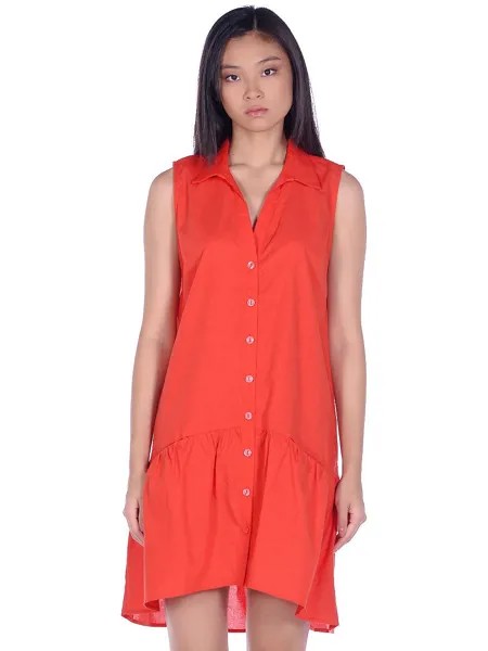 Платье-рубашка женское Modis M201W01294 красное 50