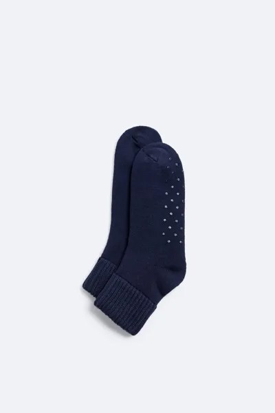 Короткие нескользящие носки ZARA, темно-синий