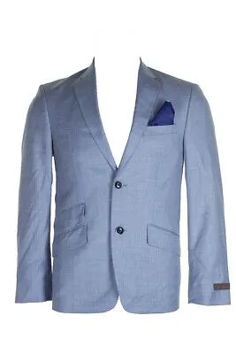 Ben Sherman Tailoring Голубой приталенный пиджак мужской S36