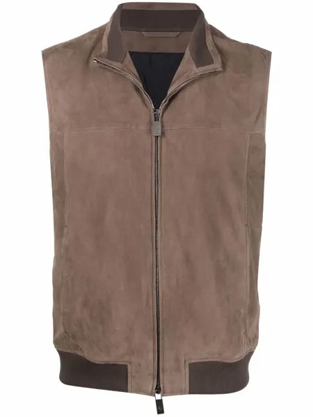 Pal Zileri high-neck suede gilet