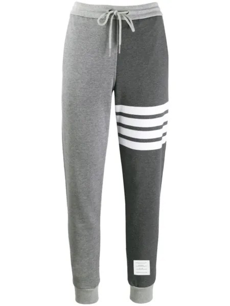 Thom Browne спортивные брюки с полосками 4-Bar, серый