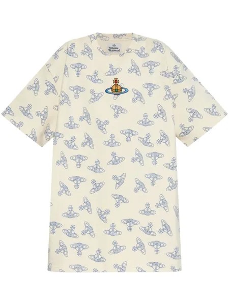 Vivienne Westwood футболка из хлопка с вышитым шаром, нейтральный цвет