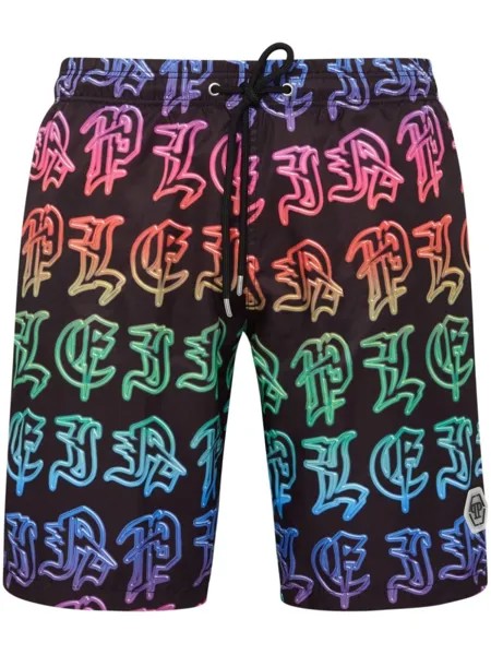 Philipp Plein плавки-шорты с логотипом, черный