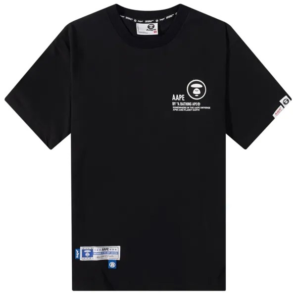 Футболка с принтом «Луна» на спине AAPE Street Baseball Moon Face, черный