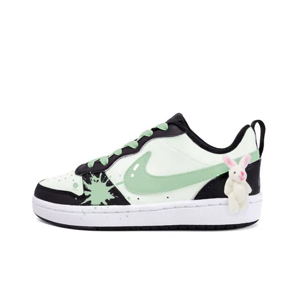 Кроссовки Nike Court Borough Skateboarding Shoes Women's Low-top White/Green/Black, светло-зеленый