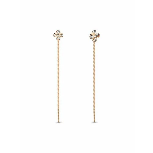 Серьги цепочки GOLD CENTER, красное золото, 585 проба, золотой