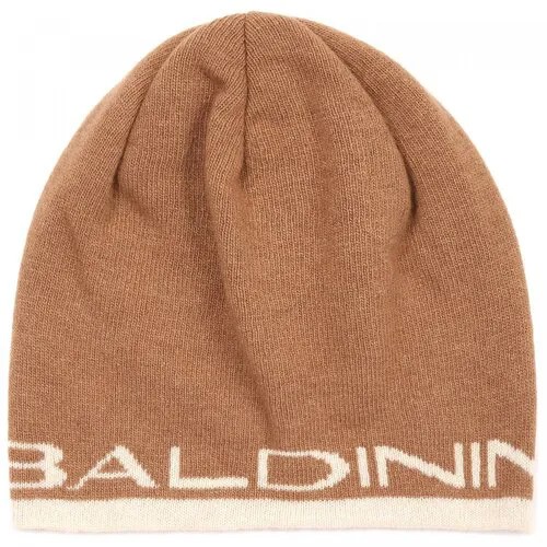 Шапка бини Baldinini, демисезон/зима, шерсть, утепленная, размер OneSize, бежевый, коричневый